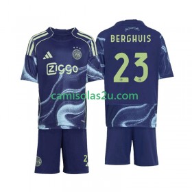 Camisolas de futebol AFC Ajax Steven Berghuis 23 Criança Equipamento Alternativa 2025/26 Manga Curta